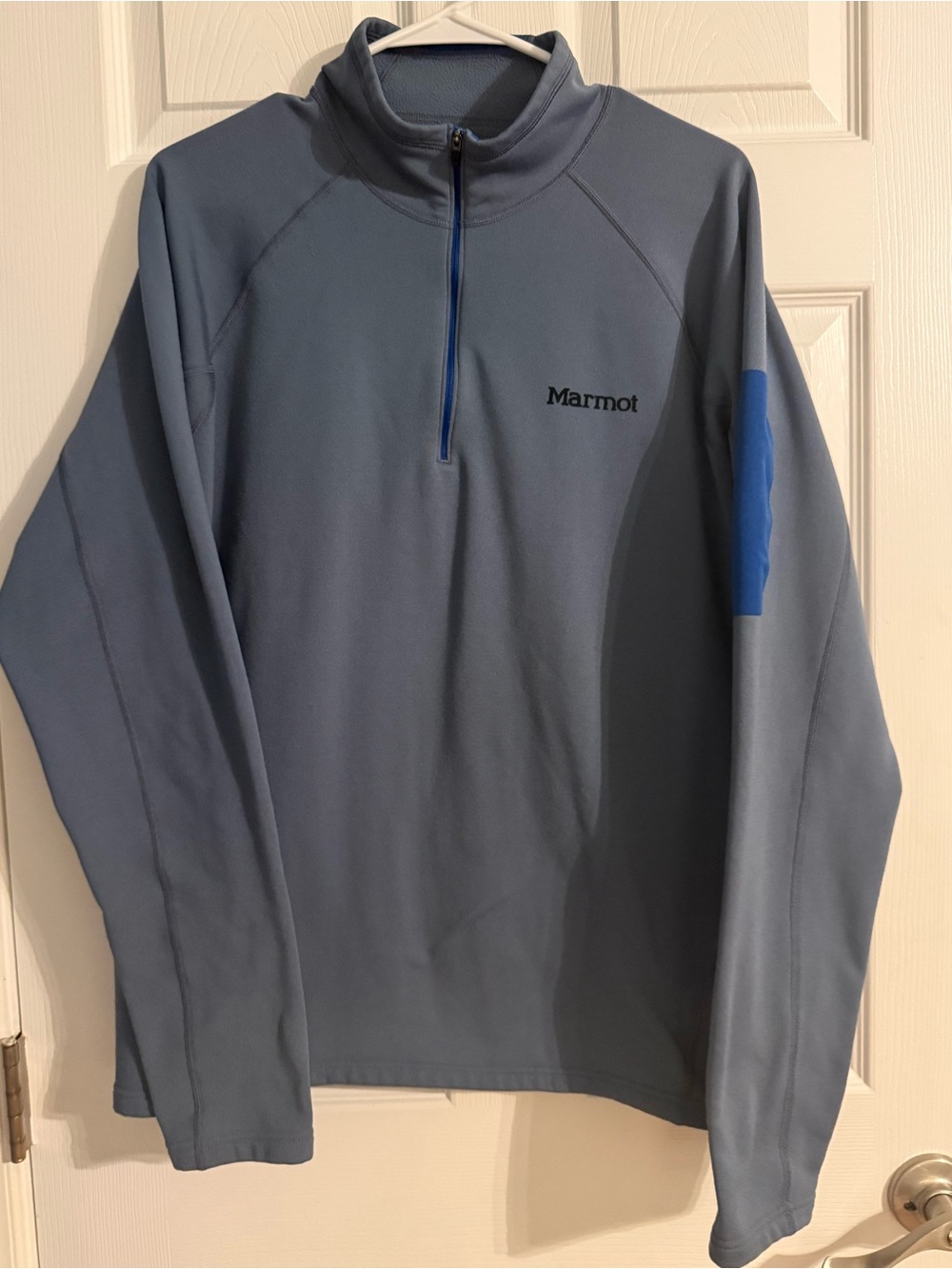 Marmot Men's XL Gray Blue Quarter Zip Performance Pullover